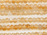 Citrine Faceted Rondelle Gemstone Beads 6mm (GS5445)