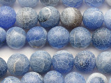 Blue Crackle Agate Round Gemstone Beads 10mm (GS5455)