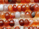 Carnelian Faceted Rondelle Gemstone Beads 10mm (GS5457)