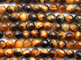 Tiger Eye Faceted Round Gemstone Beads 4mm (GS5459)