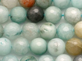 Variegated Aqua Quartz Faceted Gemstone Beads 10mm (GS5461)