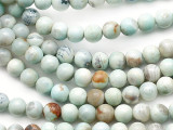 Aqua Agate Round Gemstone Beads 6mm (GS5463)