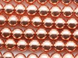 Bright Copper Electroplated Hematite Round Gemstone Beads 8mm (GS5476)