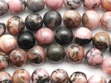 Rhodonite Round Gemstone Beads 10mm (GS5477)