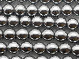 Bright Silver Electroplated Hematite Round Gemstone Beads 8mm (GS5496)