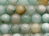 Variegated Aqua Quartz Faceted Gemstone Beads 8mm (GS5516)