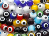 Multi-Color Evil Eye Glass Beads 8mm (LW1599)
