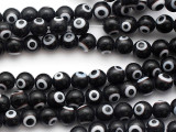 Black & White Evil Eye Glass Beads 6mm (LW1602)