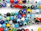 Multi-Color Evil Eye Glass Beads 6mm (LW1603)