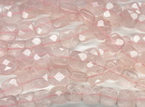 Rose Quartz Faceted Square Tabular Gemstone Beads 10mm (GS6031)