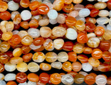 Carnelian Agate Pebble (Tabs) Gemstone Beads 10mm (GS6059)