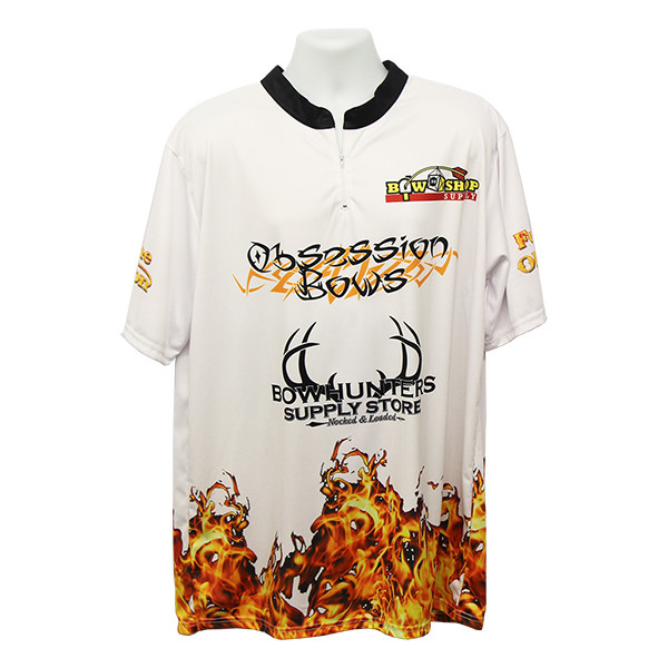 Bowhunters Supply BHSS Logo Obsession Flame Jersey - White - Large