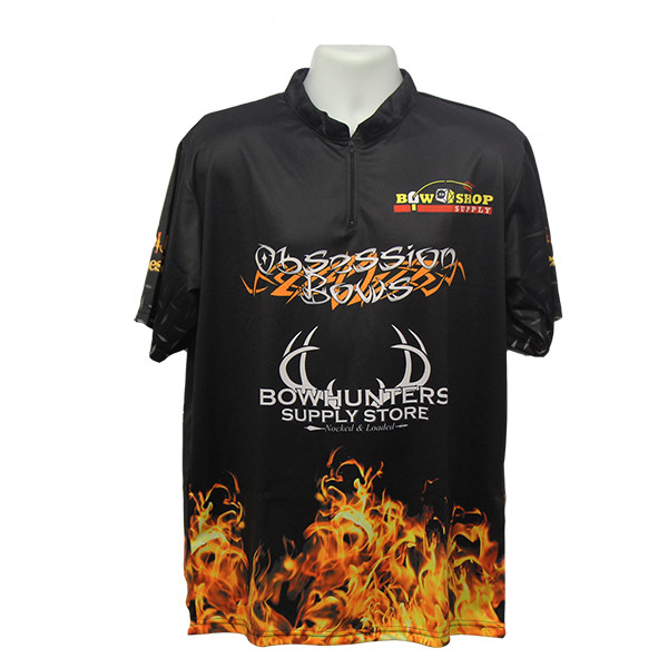Bowhunters Supply BHSS Logo Obsession Flame Jersey - Black - XL