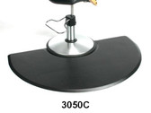 IC Urethane 3050C 3' x 5' Half Round Salon Mat with Chair Depression