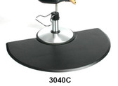 IC Urethane 3040C 3' x 4' Half Round Salon Mat with Chair Depression