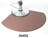 IC Urethane 3045Q 3' x 4.5' Quarter Round Salon Mat with Chair Depression