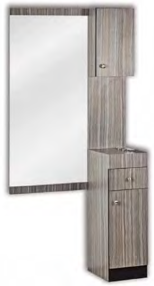 Pibbs Se4002 Salon Express Styling Station With Mirror And Storage Cabinet