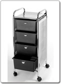 Pibbs D27 4 Drawer Cart with Metal Frame with Side Panels