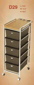 Pibbs D29 5 Drawer Cart with Metal Frame with Topper with Appliance Holders