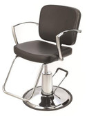 Pibbs 3706 Pisa Styling Chair in BLACK with Round Base