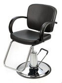 Pibbs 3606 Messina Styling Chair in BLACK with Round Base