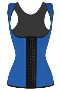 Plus Size Blue Waist Cincher 4 Steel Bones Underbust Corset