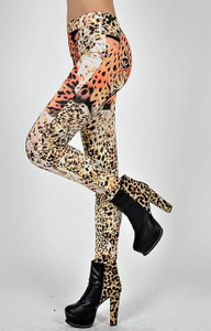 Sexy Black Leopard Cheetah Animal Print Leggings