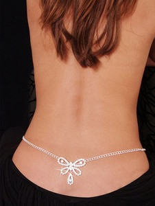 Sexy Butterfly Rhinestone Diamond Belly Dancer Chain Lower Back