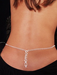 Sexy Rhinestone Diamond Belly Dancer Chain Lower Back
