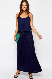 Double Layer Cami Jersey Maxi Dress