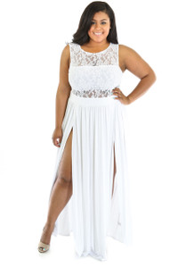White Plus Size Reign Maxi Dress