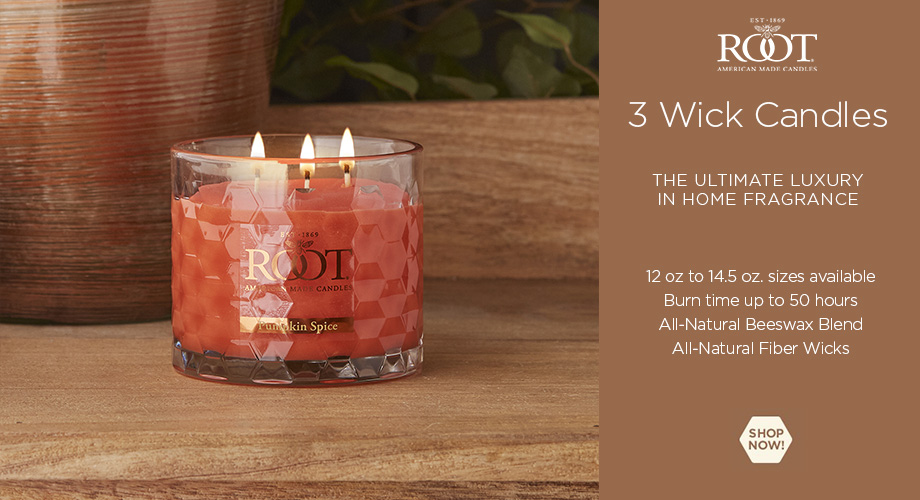 New! 3 Wick Candles from Root Candles - Root Candles USA