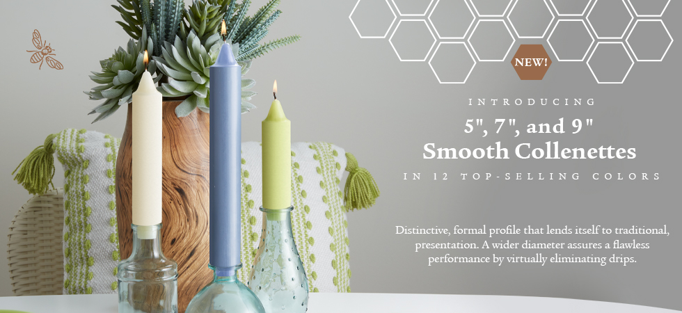 5 Inch Smooth Collenette Box of 8 Candles