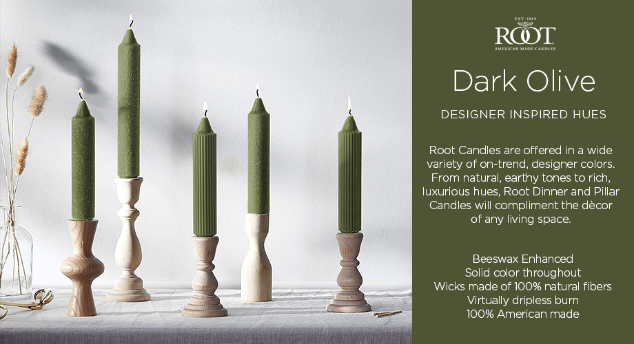 Dark Olive | Green Candle | Buy Best Pillar/Stick Candles Online