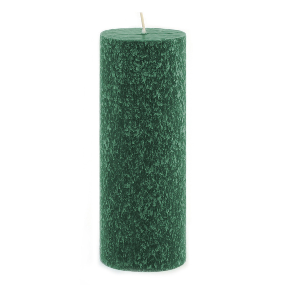 13.75 Dark Green Cylindrical Medium Pillar Wax Candle