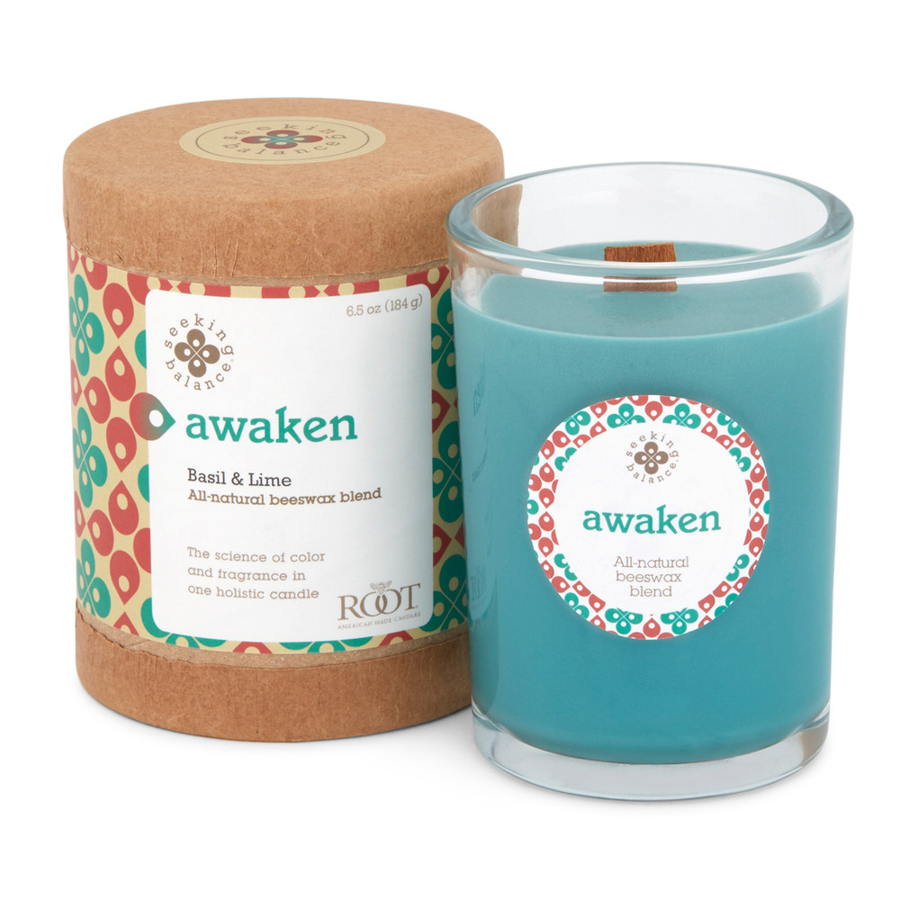 Awaken Basil and Lime Seeking Balance 6.5oz Spa Candle