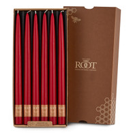 12" Dipped Taper Candle Red Box of 12 Candles