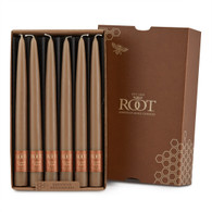 9" Dipped Taper Candle Taupe Box of 12 Candles
