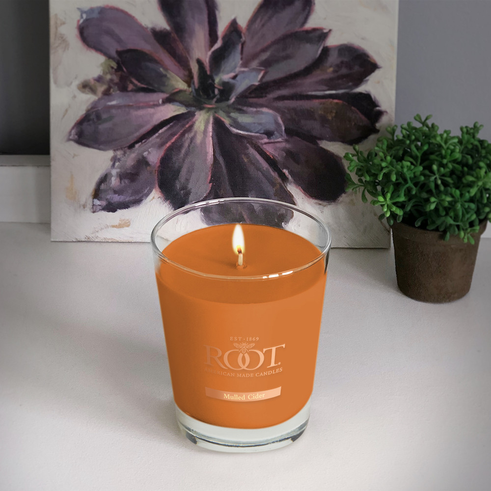 スウェーデン　キャンドル　ビターオレンジ C All Natural Beeswax Blend Mulled Cider Large Veriglass Candle