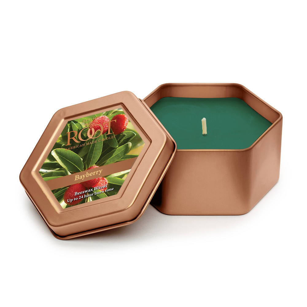 All Natural Beeswax Blend Bayberry Honeycomb Traveler Tin Candle
