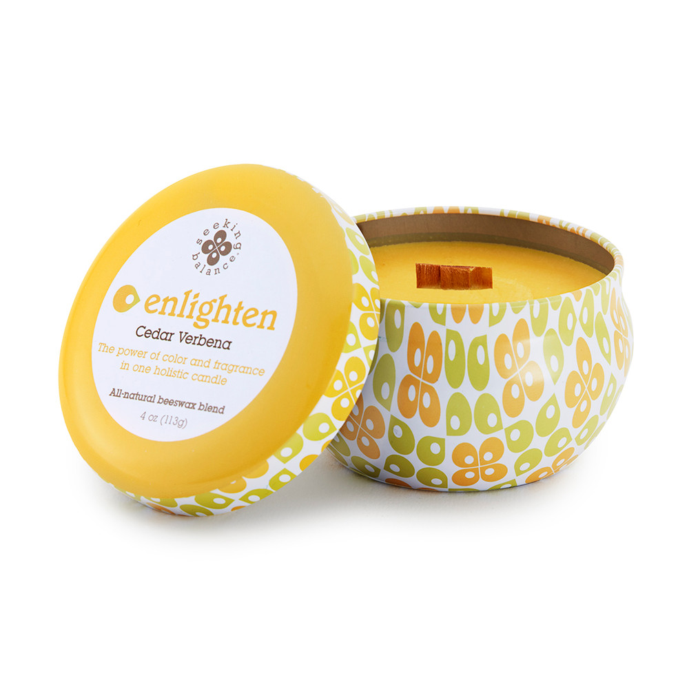 Enlighten Cedar Verbena Seeking Balance Spa Travel Candle
