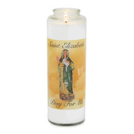 Front of candle.