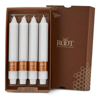 9" Smooth Collenette White Box of 4 Candles