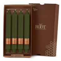 9" Smooth Collenette Dark Olive Box of 4 Candles