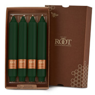 9" Smooth Collenette Dark Green Box of 4 Candles