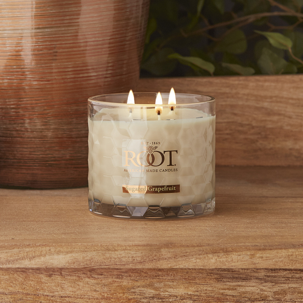 Root Candles 3-Wick Honeycomb Beeswax Blend Candle | Bowl Candles