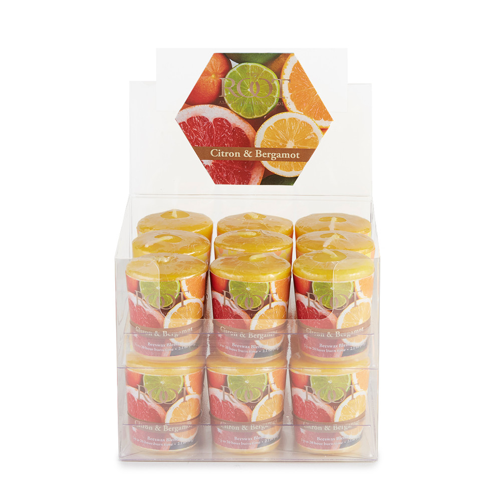 Citron & Bergamot 20 Hour Beeswax Blend Box of 18 Votives
