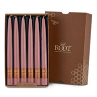 9" Dipped Taper Candle Dusty Rose Box of 12 Candles