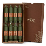 5" Smooth Collenette Dark Olive Box of 8 Candles