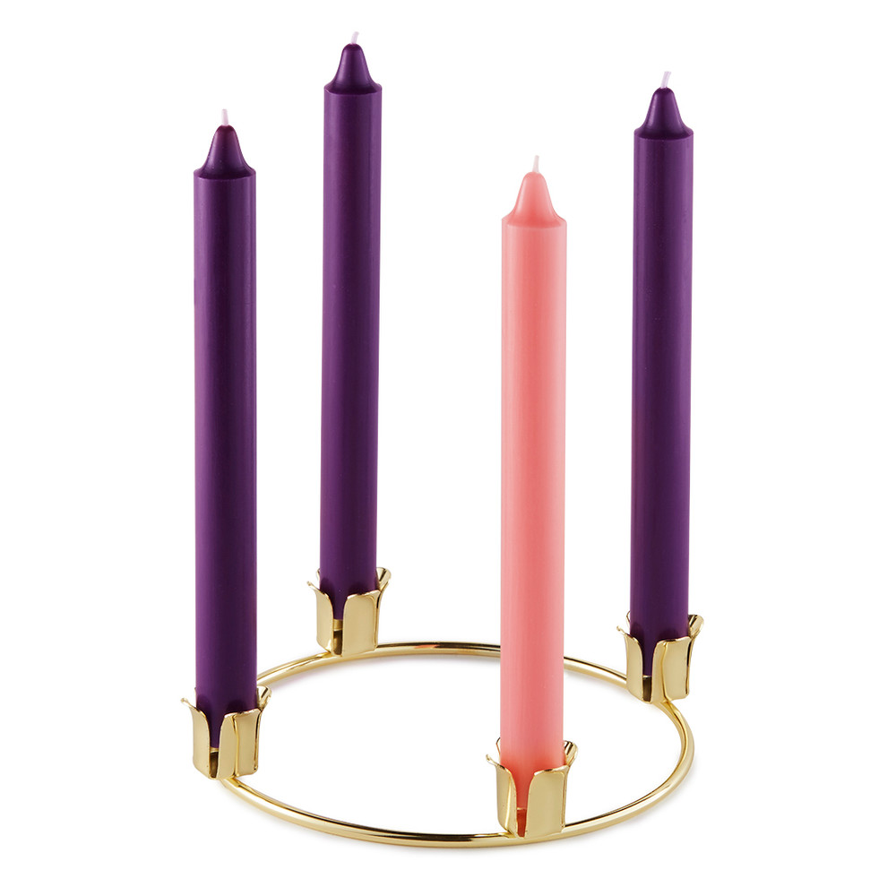 Church Advent Wreath Candleholder for 1.5 Candles - Solid Brass